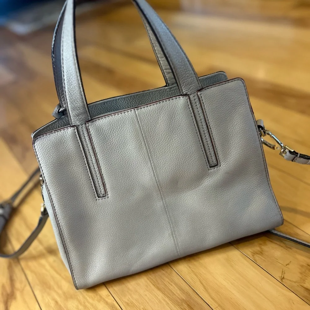Kate Spade Grey Street Dominique Leather Satchel Bag Gray Crossbody